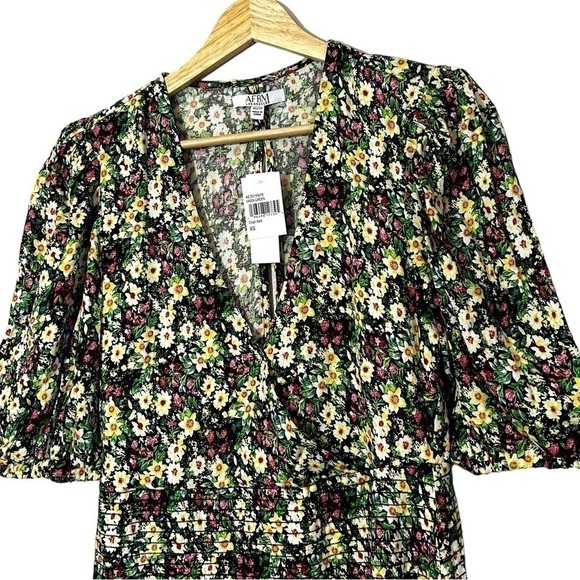AFRM Joanna Smocked Mini Dress in Green Garden Floral NWT New With Tags 
Size XS - Picture 3 of 10